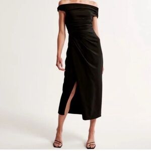 Abercrombie Crepe Draped Midi Skirt